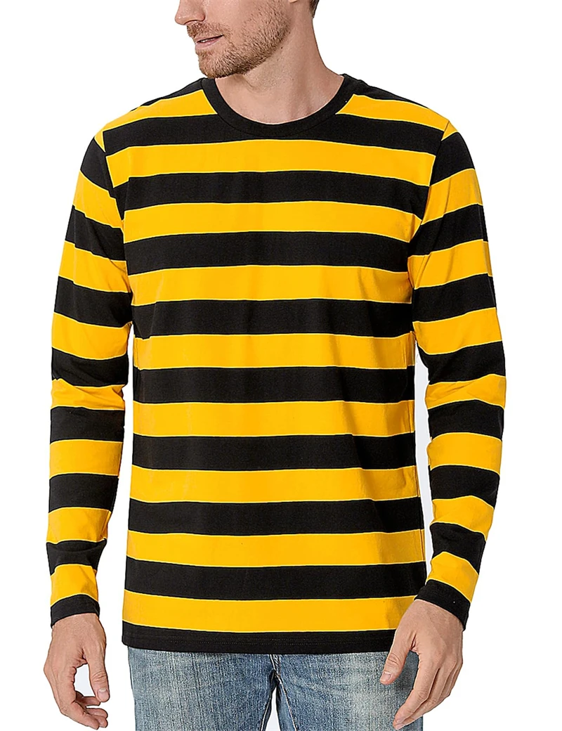 3D Printing Custom - Fashion Contrast Stripe 3D Print Men